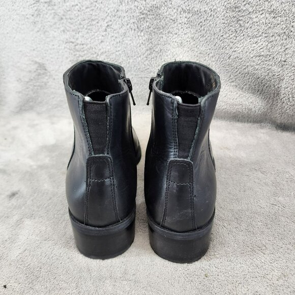 David Tate Shoes Womens Size 8 Black Leather Side Zip Ankle Boots - Picture 6 of 12